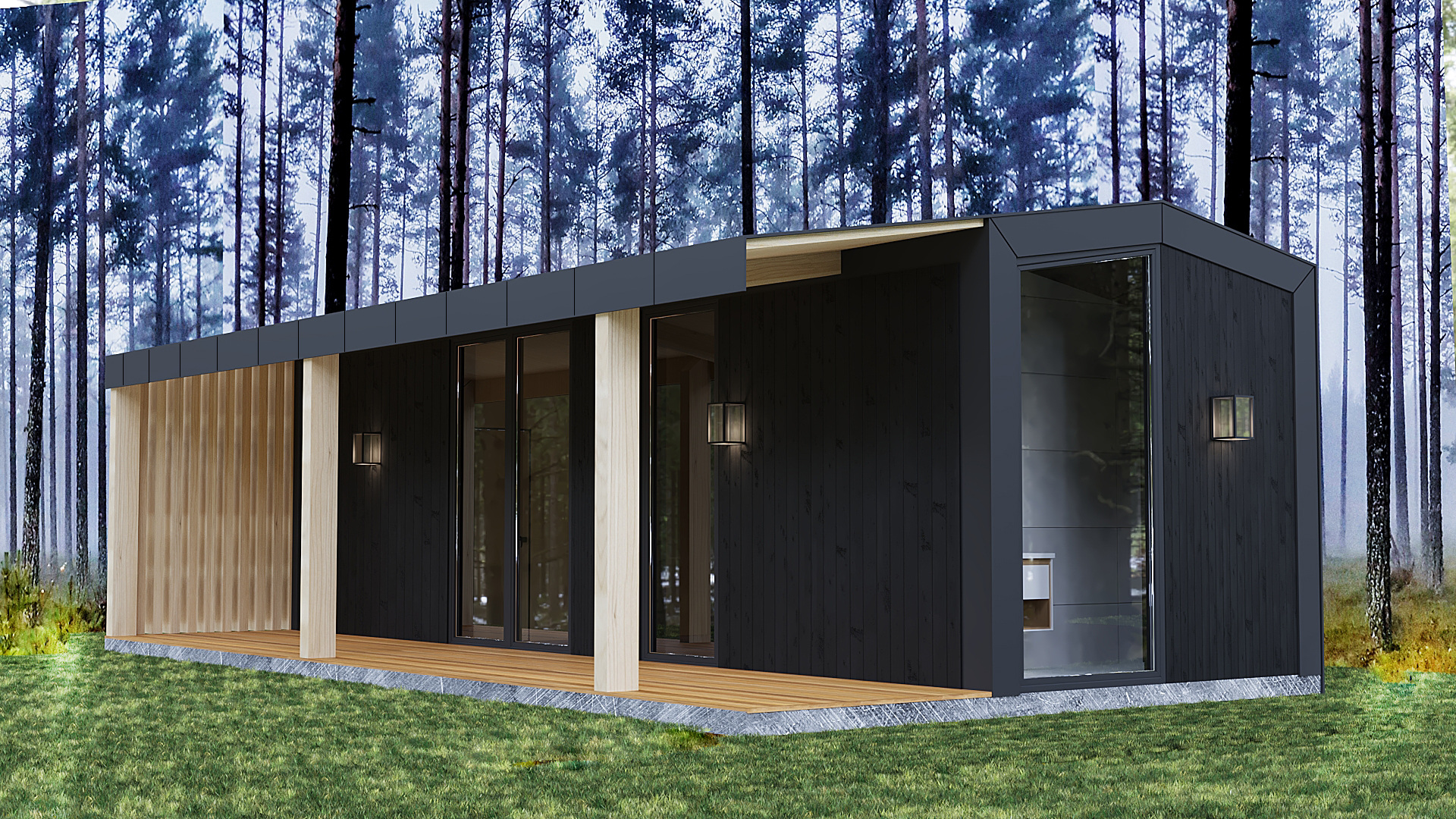 Мини барн с большой террасой